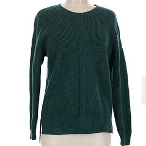 Modcloth Hunter Green Cable Knit Sweater
